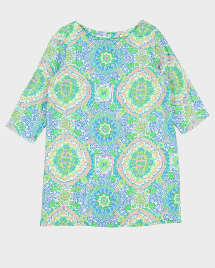 Tommy Hilfiger Green Paisley Patterned Shift Dress - M