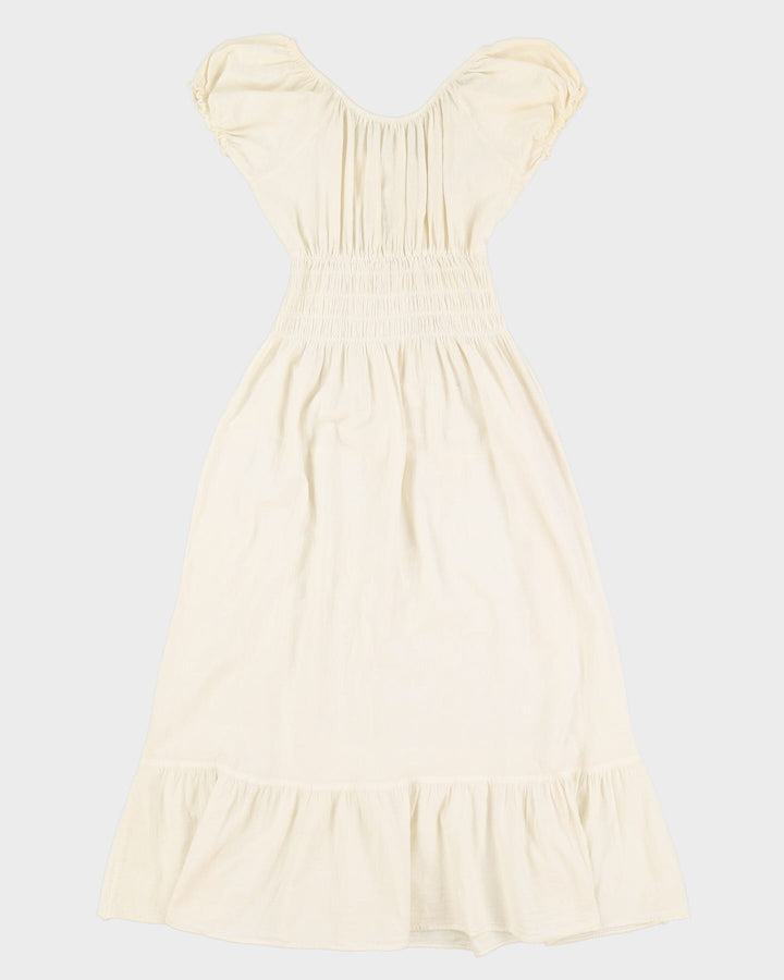 Cream Cotton Prairie Dress - S
