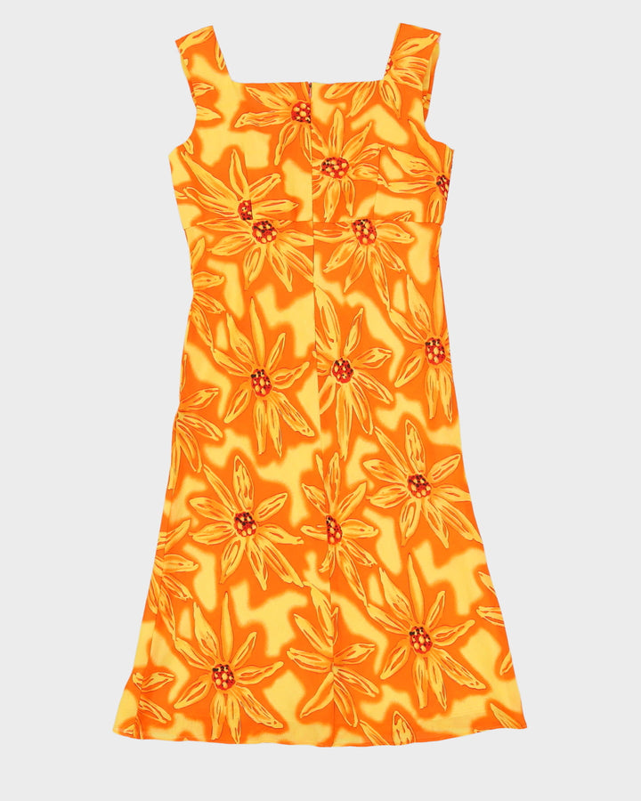 Y2K Orange Patterned Sun Dress - S