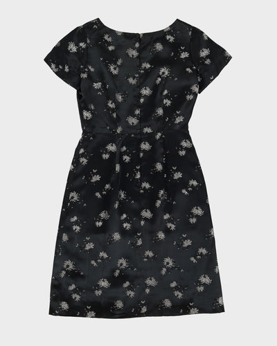 Vintage 1950s Black Brocade Cheongsam Dress - S