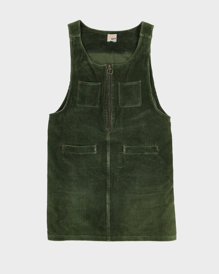 Green Cord With Pockets Mini Dress - S