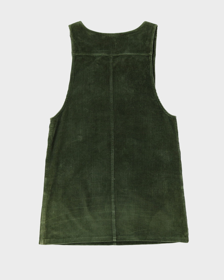 Green Cord With Pockets Mini Dress - S