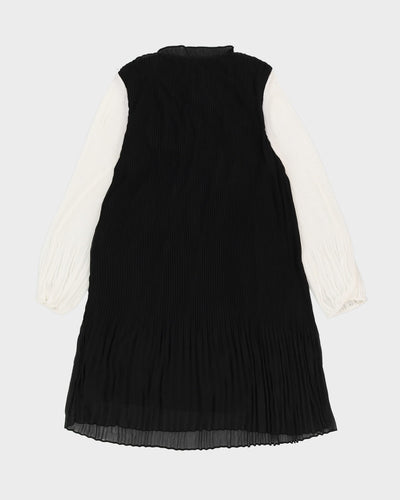 DKNY Black And White Plisse Dress - L