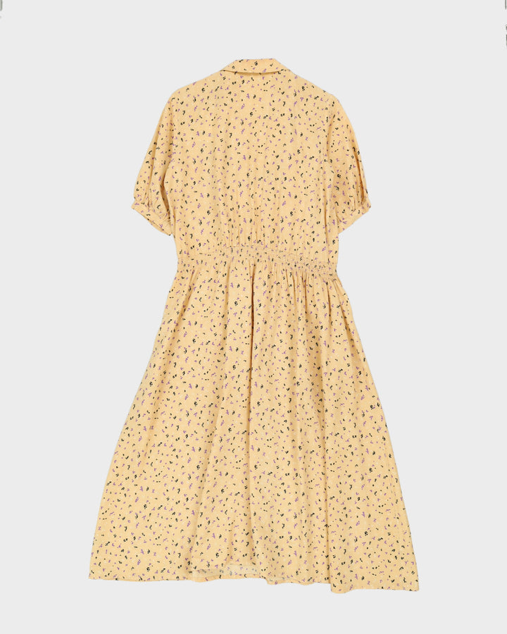 Vintage Debenhams Yellow Tea Dress - M