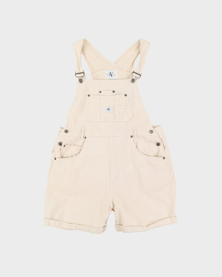 90s Sergio Valente White Denim Short Dungarees - M / L