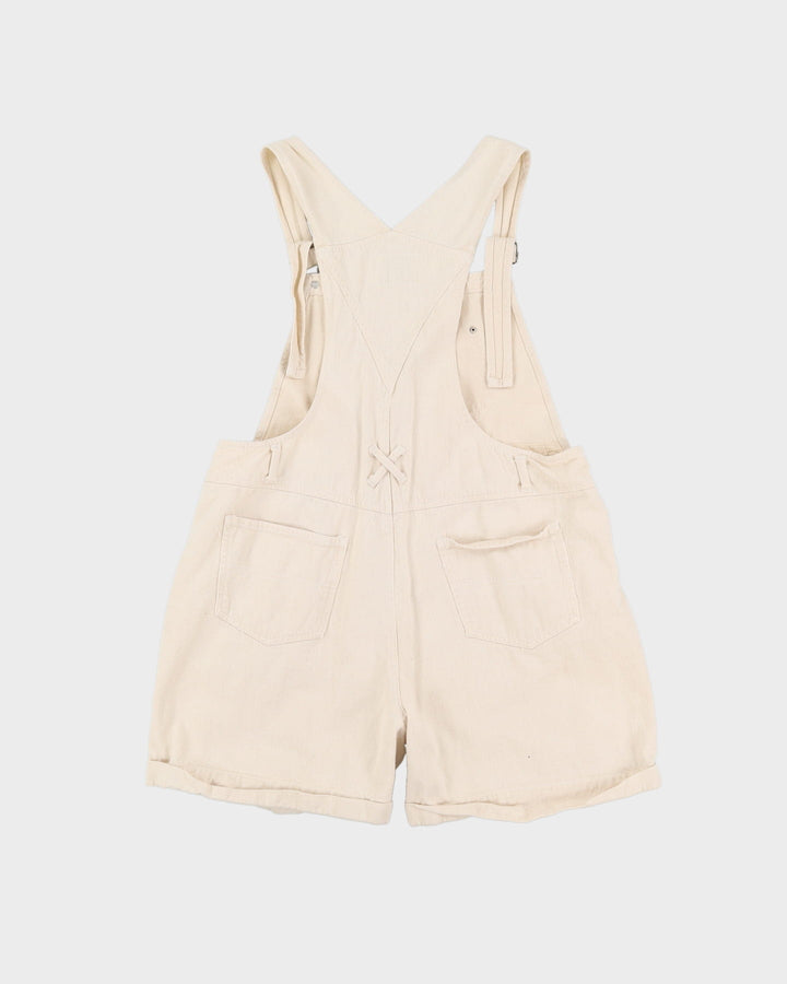 90s Sergio Valente White Denim Short Dungarees - M / L