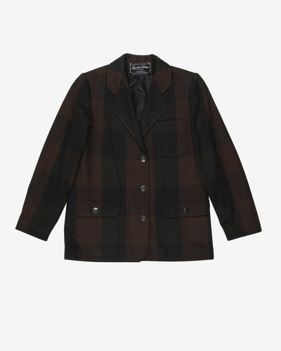 1970's Laurent de Veilleux black and brown jacket - S
