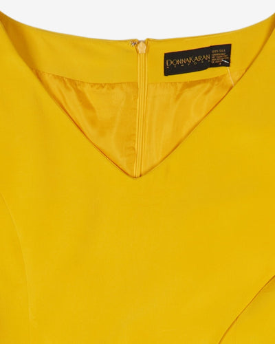 Donna Karan yellow silk wrap style jacket - S