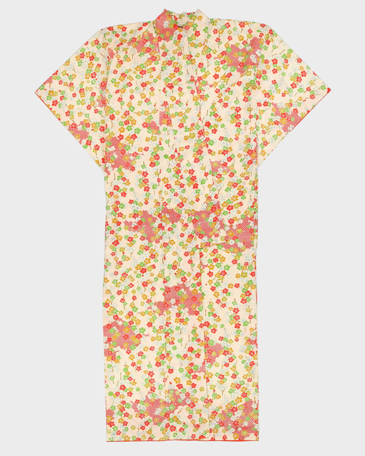 Yellow With Green Flowers Kimono - L