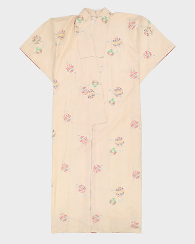 Vintage 1980s Cream Meisen Kimono - M / L