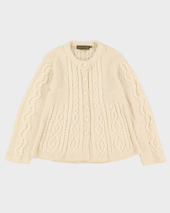 Inis Crafts Ireland Knitted Beige Wool Cardigan - M