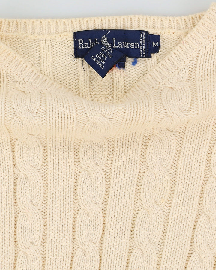 Ralph Lauren Cream Cotton Knitted Jumper - XS / S