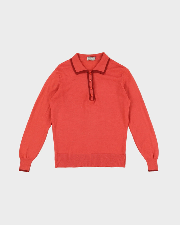 1960s Jaeger Pink Collared Knitted Jumper - XS / S