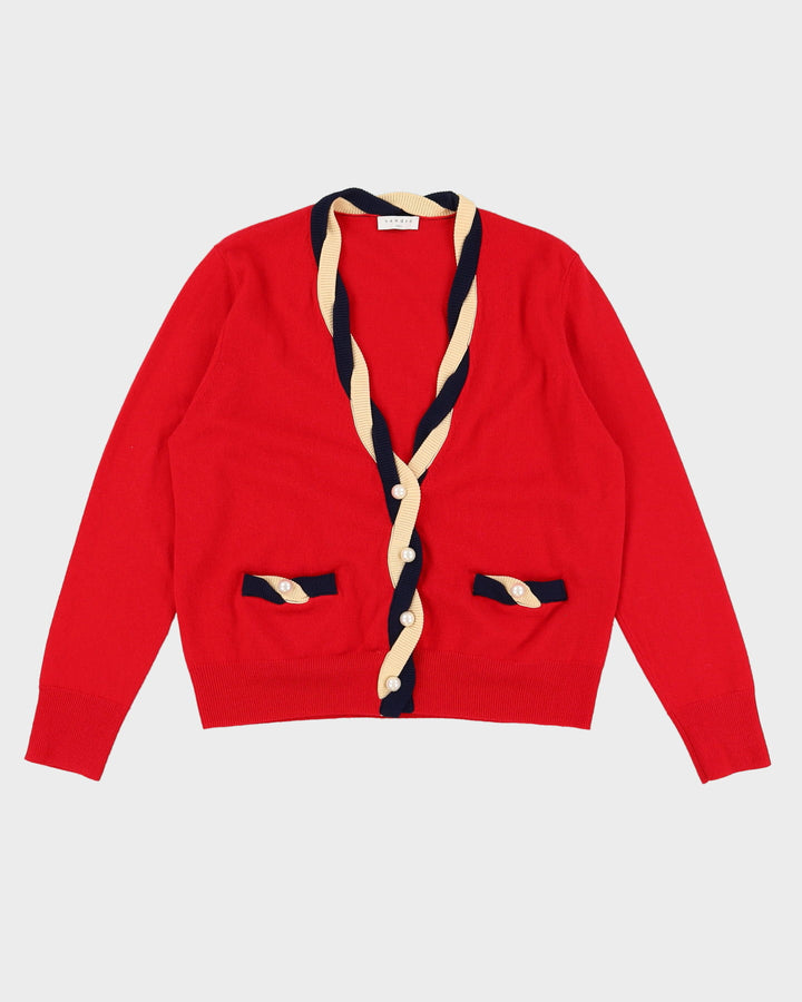 Sandro Paris Red Knitted Cardigan - L