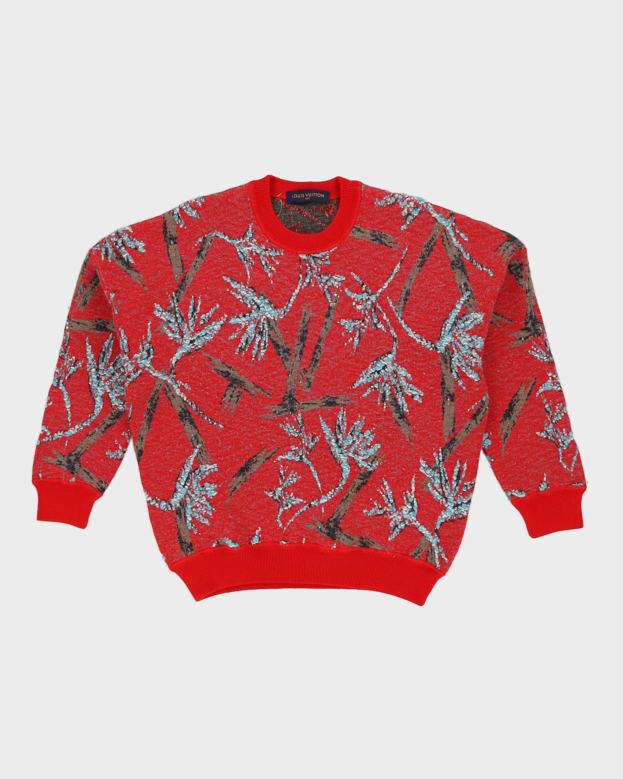 Louis Vuitton Red Patterned Wool Jersey Jumper - L – Rokit