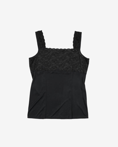 1990's black with lace cami top - S / M