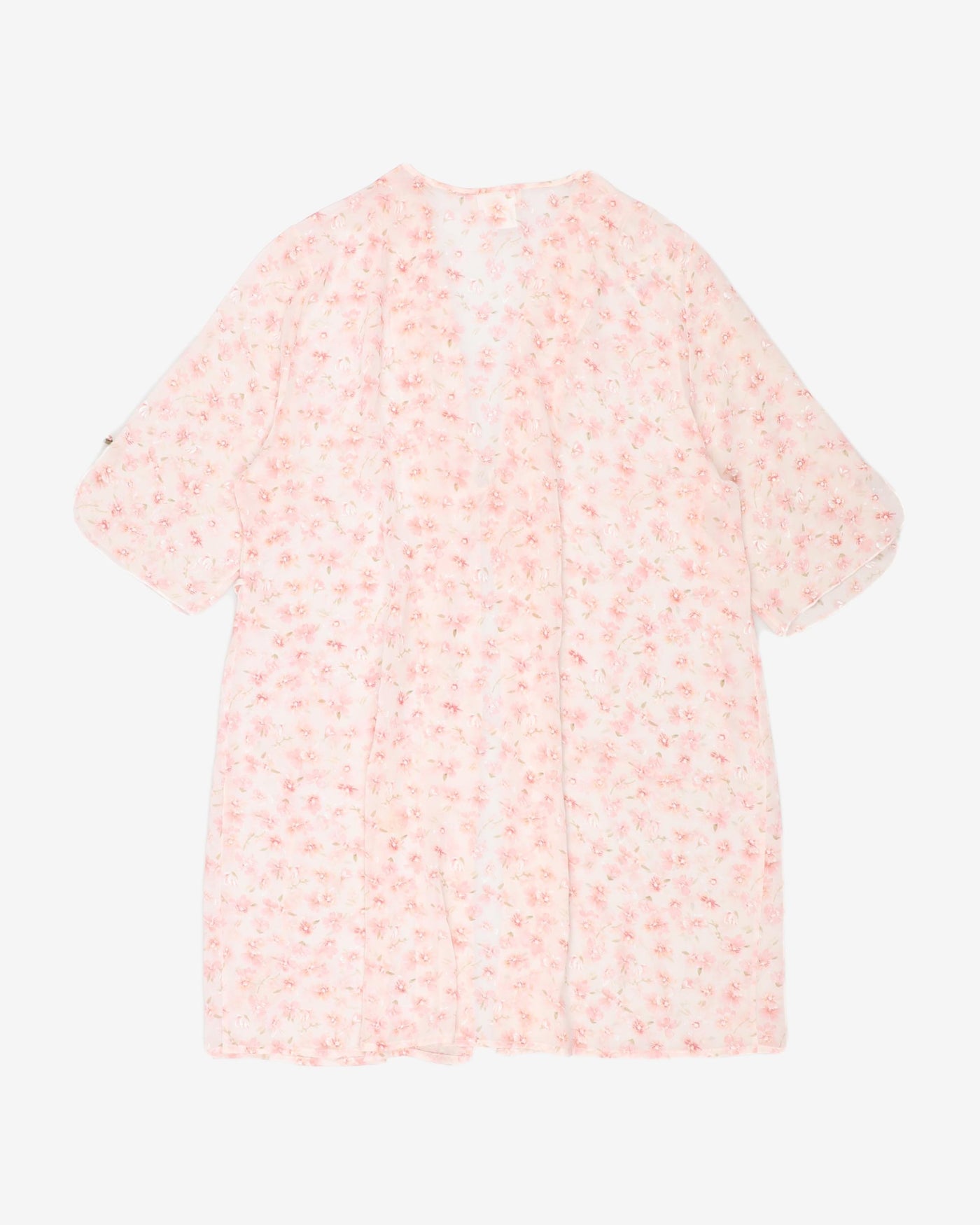 Pink floral dressing gown - M / L
