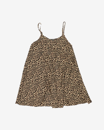 Y2K leopard print slip dress - XS / S