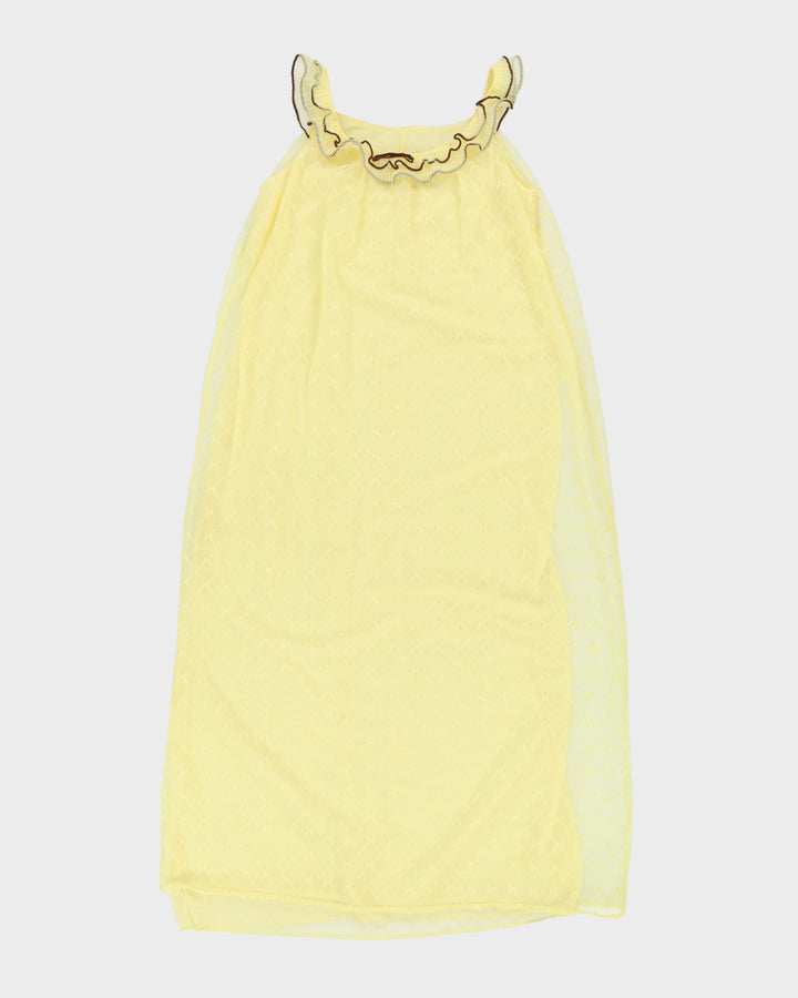 Vintage 1970s Yellow Layered Slip - M