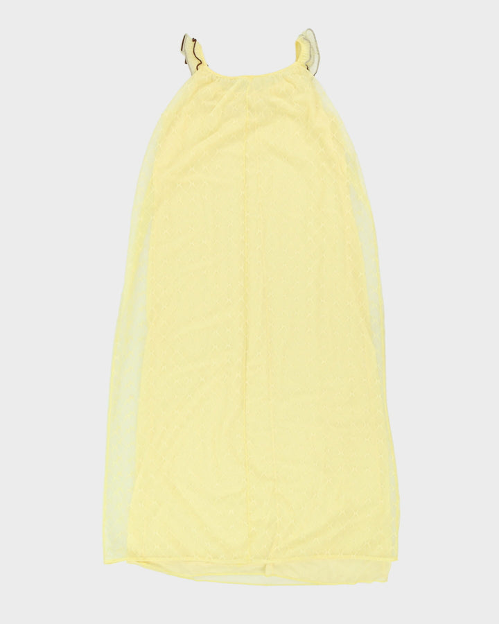 Vintage 1970s Yellow Layered Slip - M