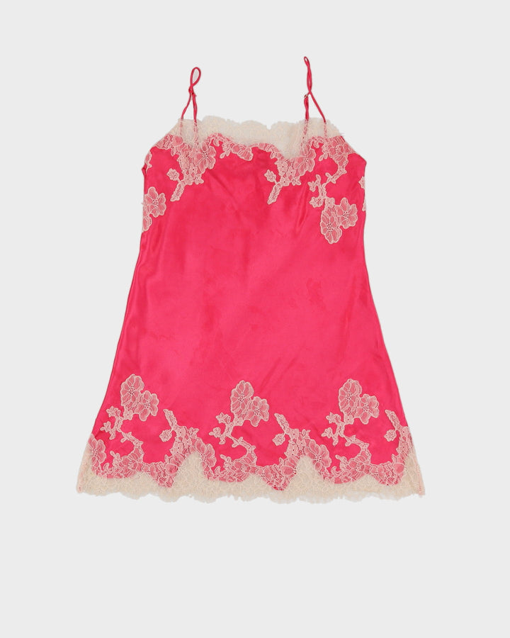 Victoria's Secret Pink With White Lace Slip Dress - S