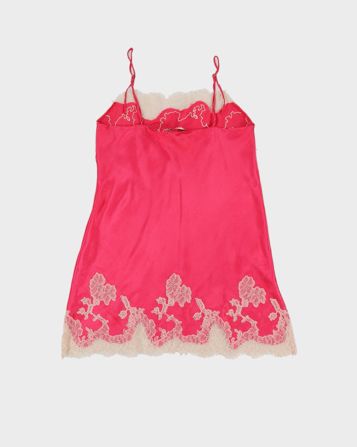 Victoria's Secret Pink With White Lace Slip Dress - S