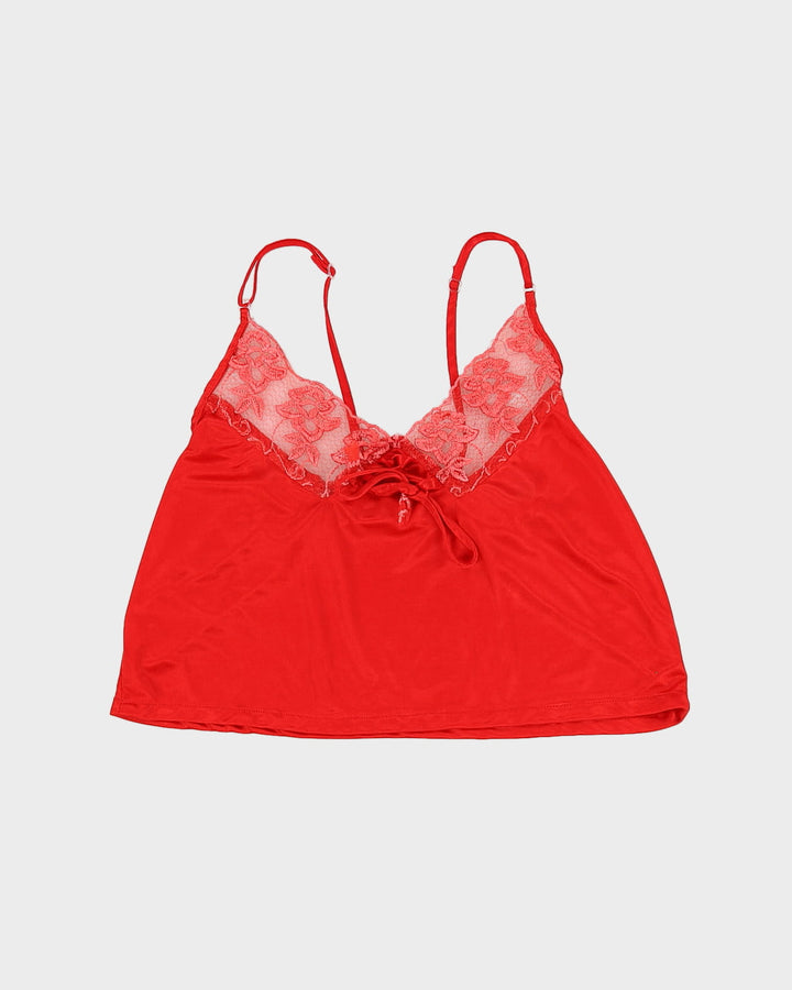 Vintage 1990s Red Cropped Cami Top - XS