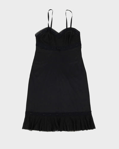Vintage 1980s Black Slip Dress - S