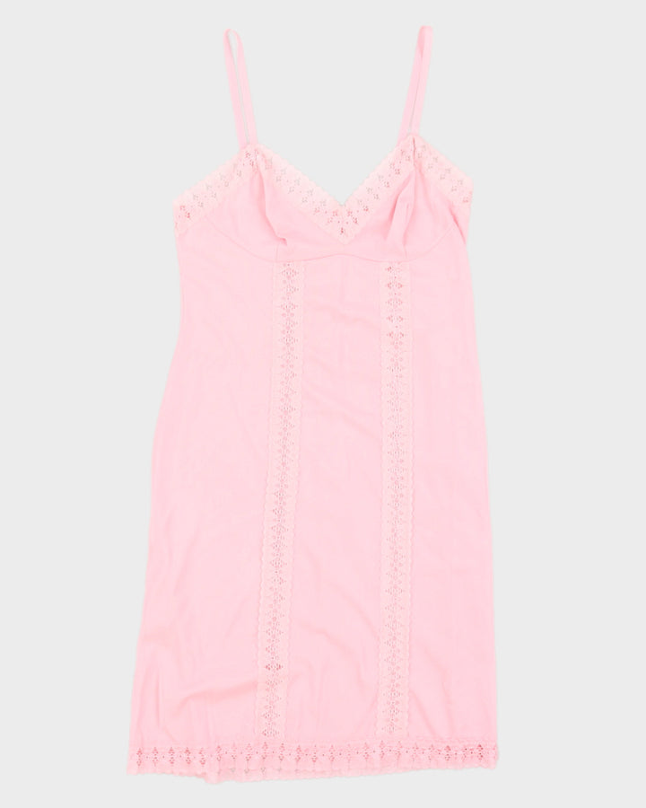 Vintage 1980s Pink Slip Dress - S