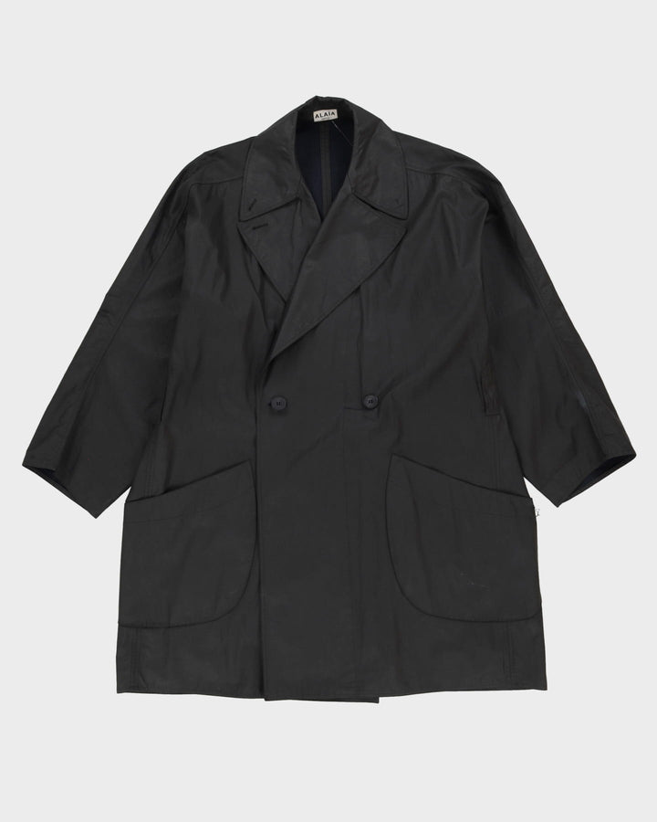 Alaia Paris Black Weatherproof Windbreaker Mac Jacket - XL
