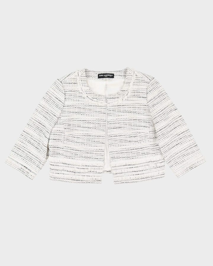Karl Lagerfeld Black And White Blazer Jacket - M