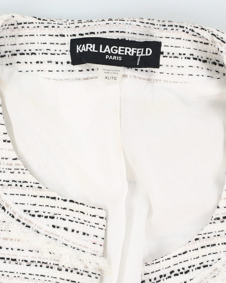 Karl Lagerfeld Black And White Blazer Jacket - M