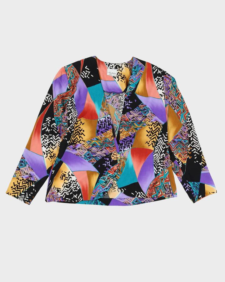 1990s Orange Patterned Jacket - M