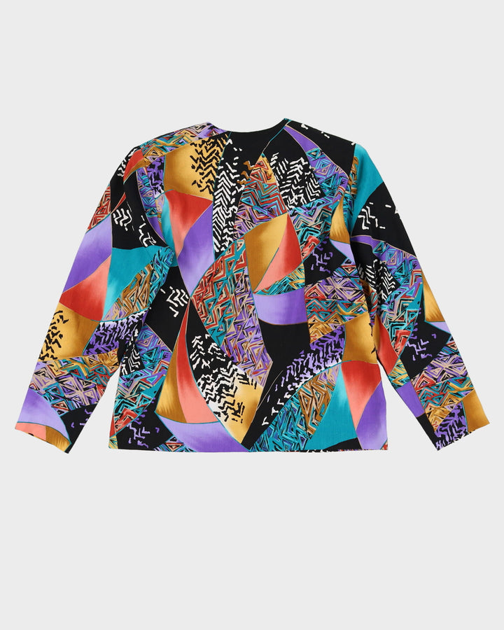 1990s Orange Patterned Jacket - M