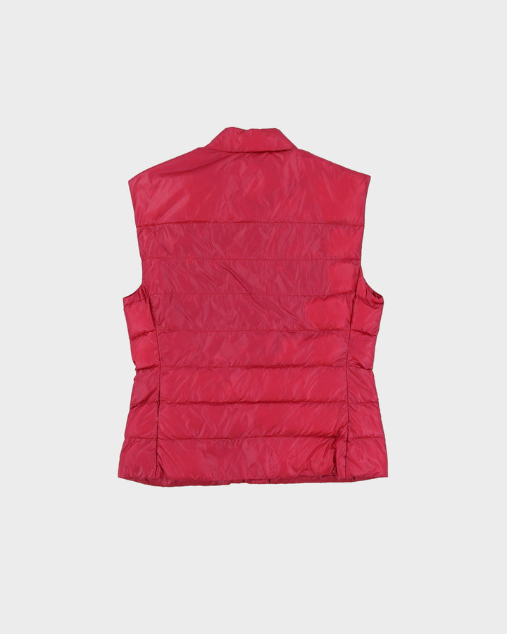 Vintage 90s Prada Pink Sleeveless Gilet Puffer Jacket - S