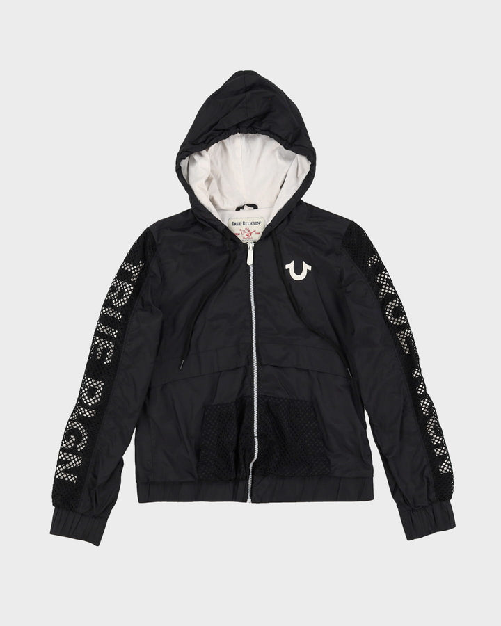 00s Y2K True Religion Black Hooded Anorak Rain Jacket - S