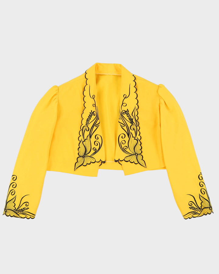 Yellow Cropped Bolero Jacket - M