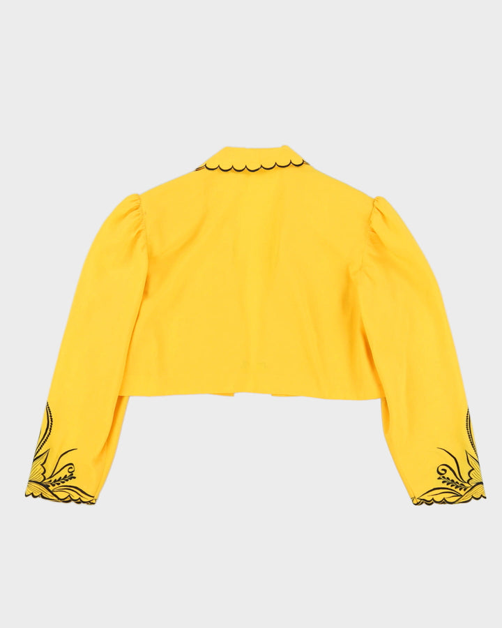 Yellow Cropped Bolero Jacket - M