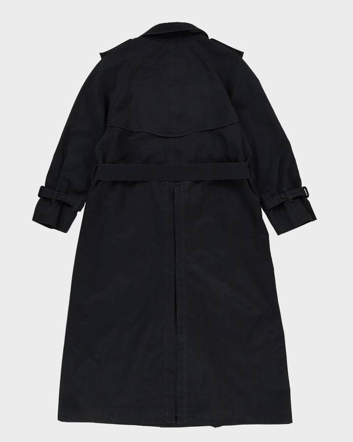 Burberrys' Black Nova Check Trench Coat - S