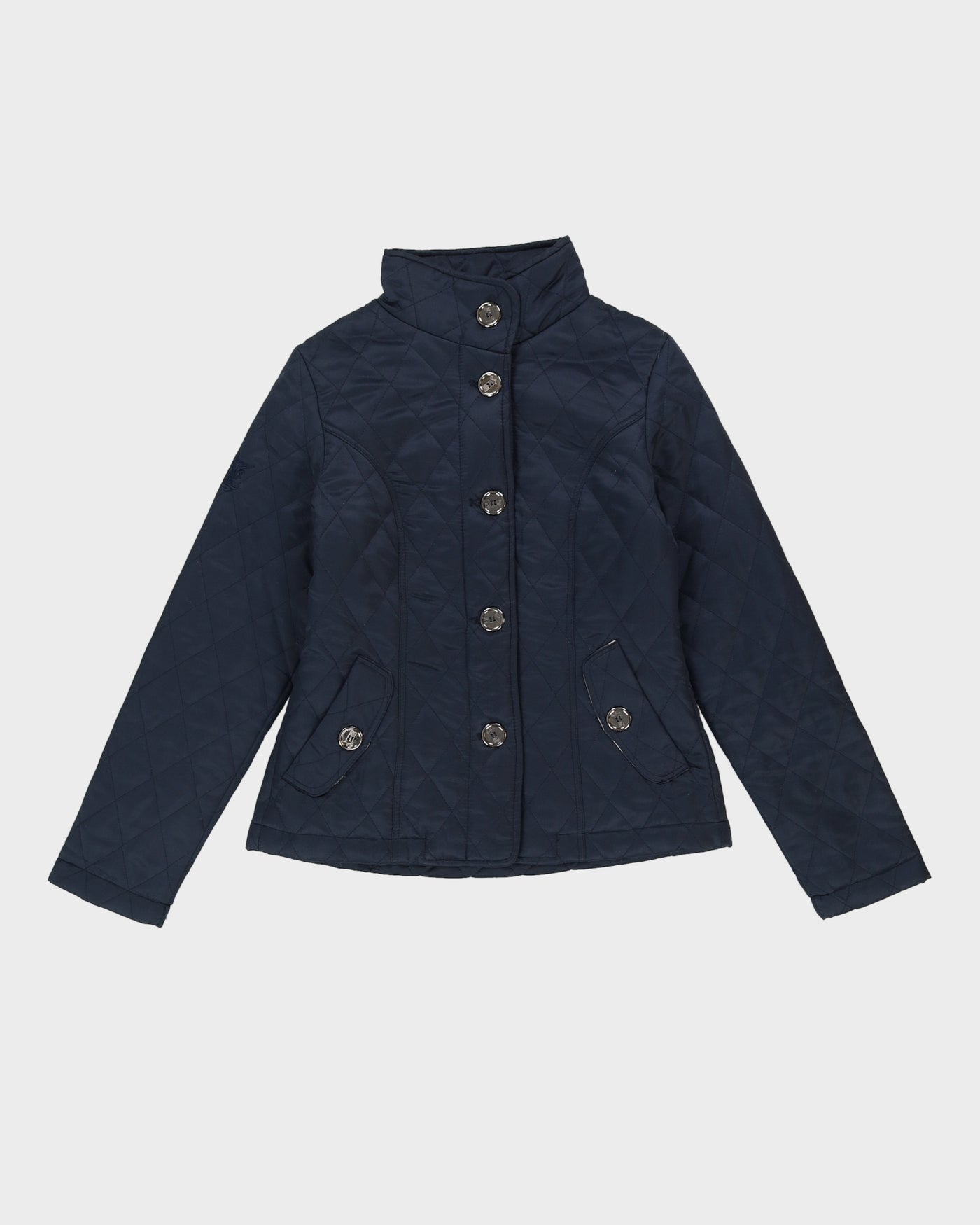 Burberry Navy Blue Quilted Jacket - XXS