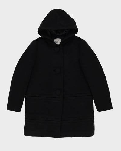Moncler Premiere Black Wool Hooded Coat - M