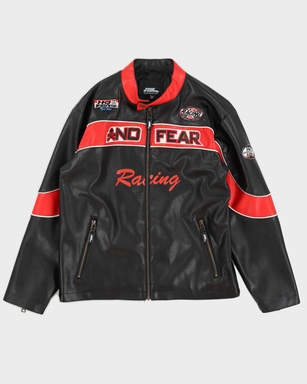 Y2K 00s No Fear Pleather Jacket S - Main Image