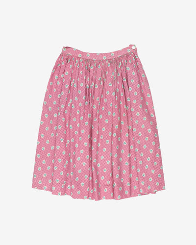 floral pattern pink round skirt - w25