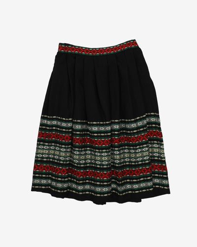 1950s German Bavarian Style Wool Skirt - S