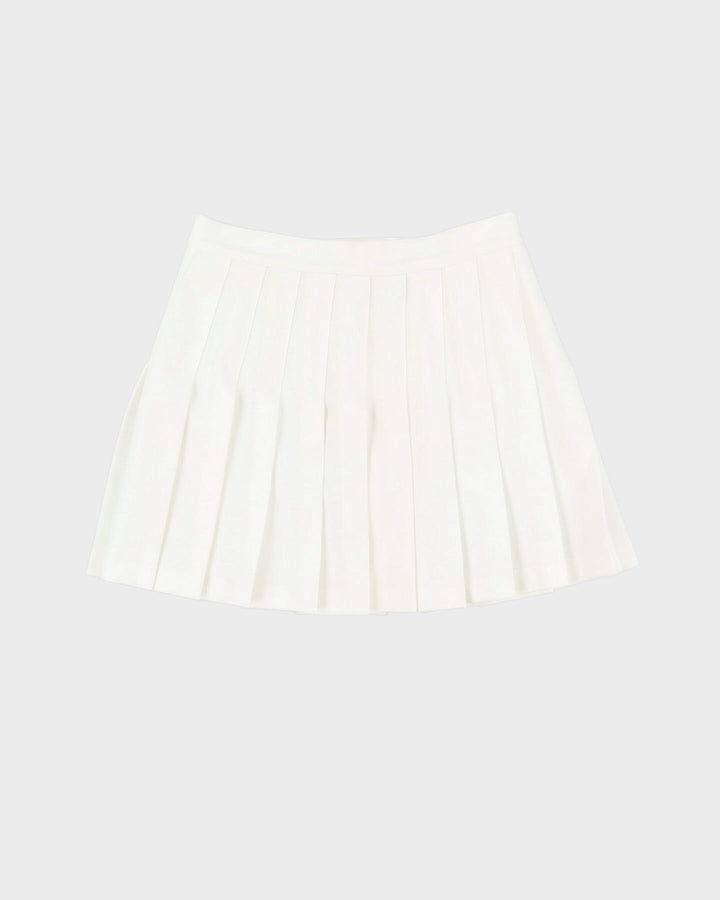 White Pleated Mini Tennis Skirt - S