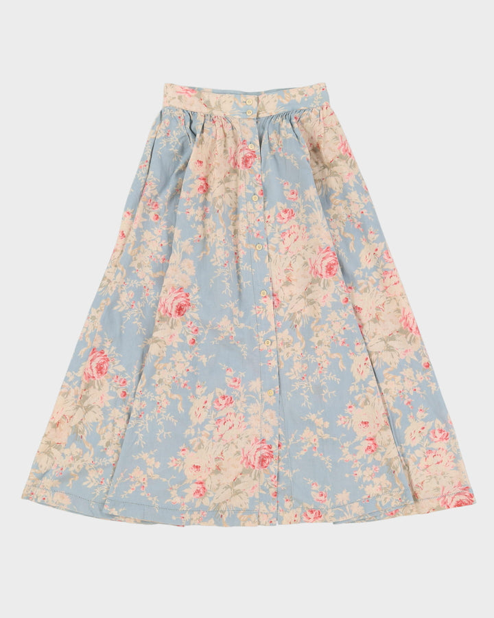 Ralph Lauren Country Blue Floral Skirt - S