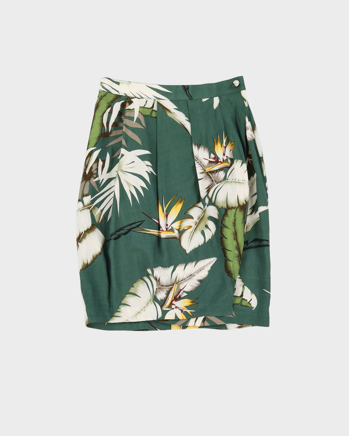 Y2K Green Hawaiian Mini Skirt - XS
