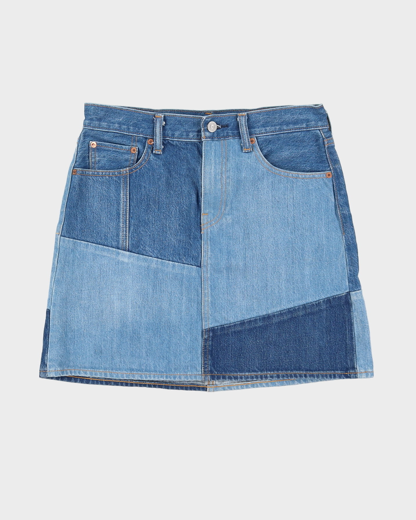 Levi’s remake patch work skirt Reworked Levi's Denim Patchwork Mini Skirts - Wholesale – Creed