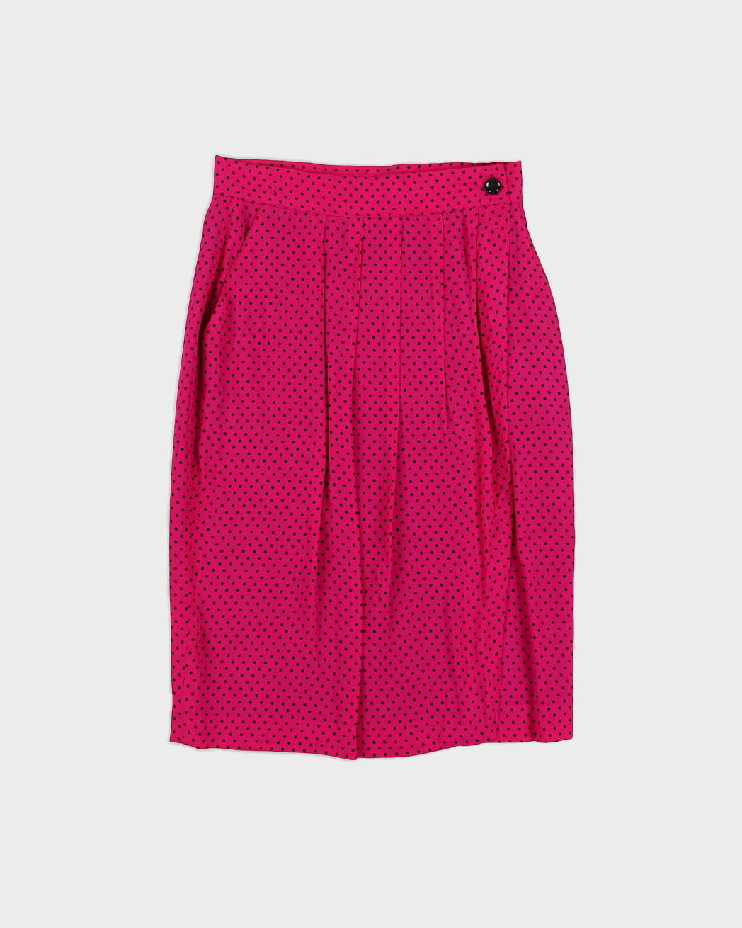 Pink Pleated Patterned Wrap Skirt S Rokit