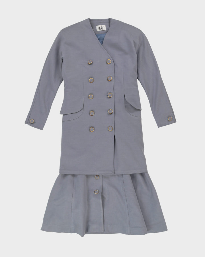1980s Estelle 2 Piece Jacket And Dress Suit - S